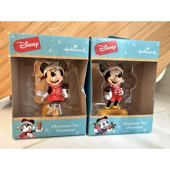 Hallmark Other - Hallmark Mickey & Minnie Mouse Christmas Ornaments Set of 2 Disney
